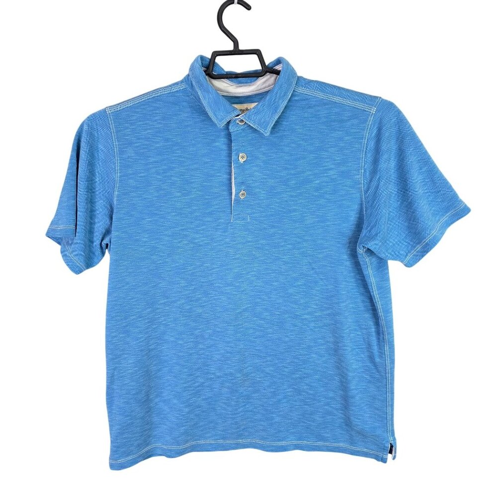 Mens Tommy Bahama Blue Polo Shirt Modal Polyester Short Sleeve Casual Golf L